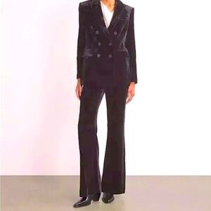 Veronica Beard Black Velvet Double-Breasted Blazer